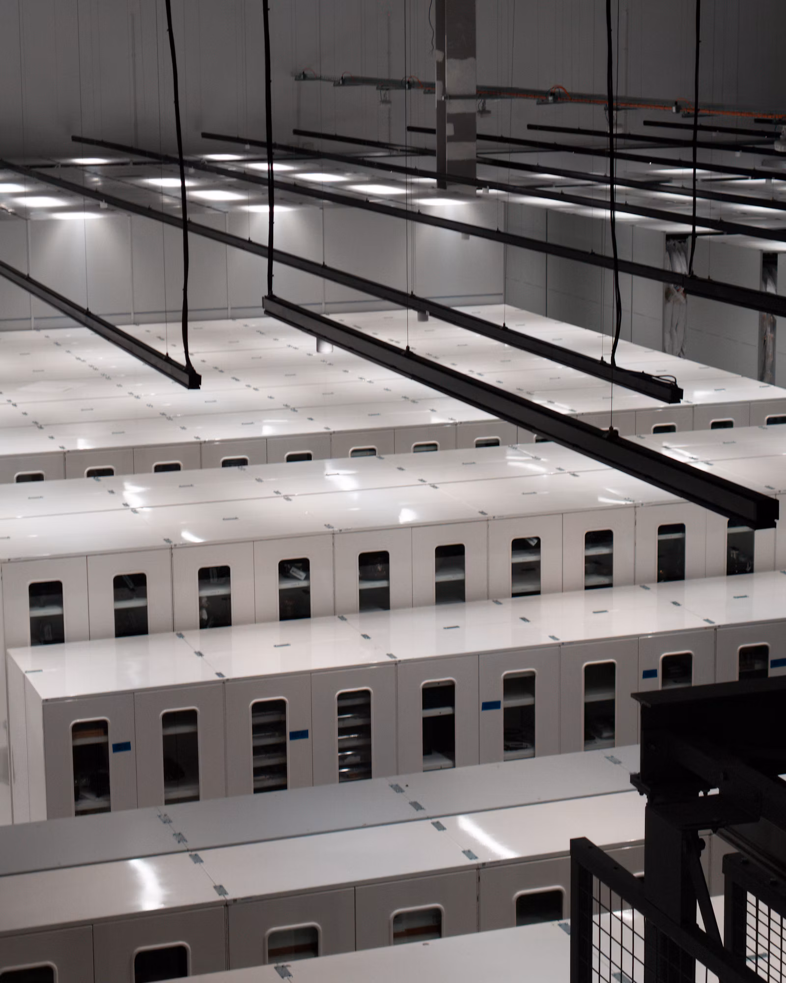 Server cabinets in a data center protected by ISO 27001 Annex A controls