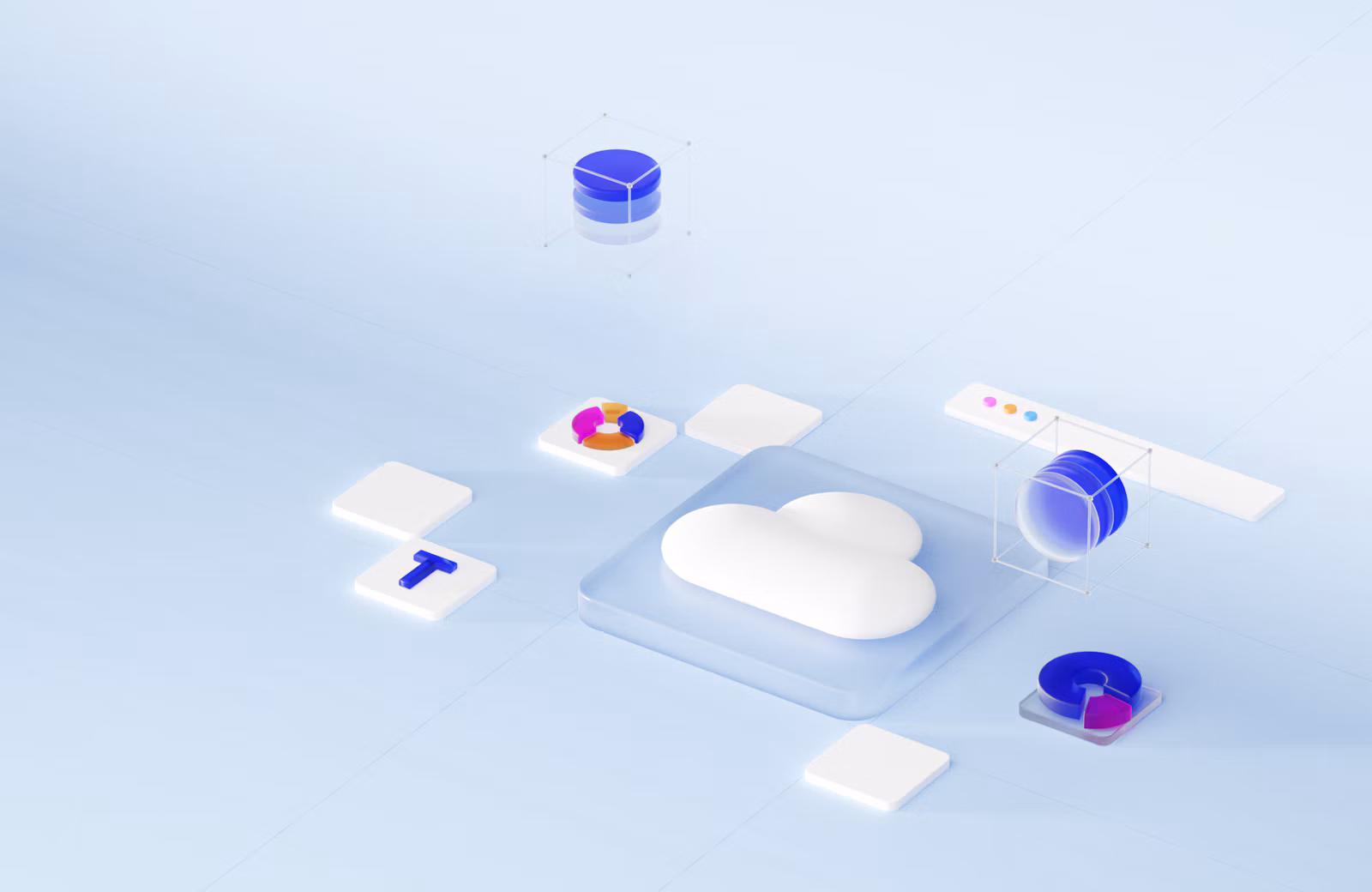 Cloud icon with data charts representing a secure multi-cloud strategy